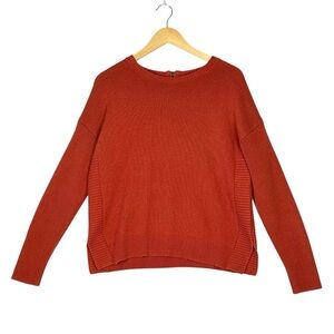 Tahari Women’s Orange Back Zip Multi Knit Sweater size L